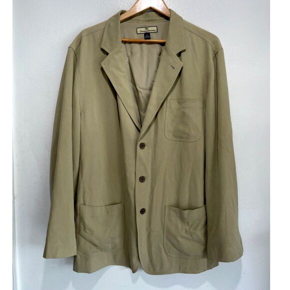 Tommy Bahama silk blazer tan casual vacation resort wear quiet luxury men XL - Picture 1 of 7